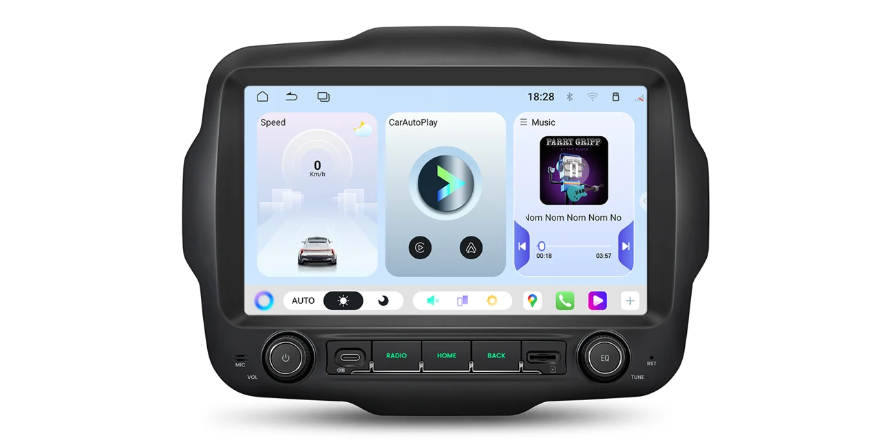 XTRONS UAH95RGJL – 9″ Android 15 autoraadio, Jeep Renegade, 6/128 GB | CarPlay / Android Auto